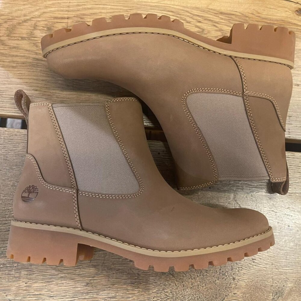 TIMBERLAND WOMEN'S ELLENDALE MID CHELSEA BOOT BROWN NUBUCK W MD  A4418-A3Z